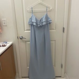 Kleinfeld light blue bridesmaid dress